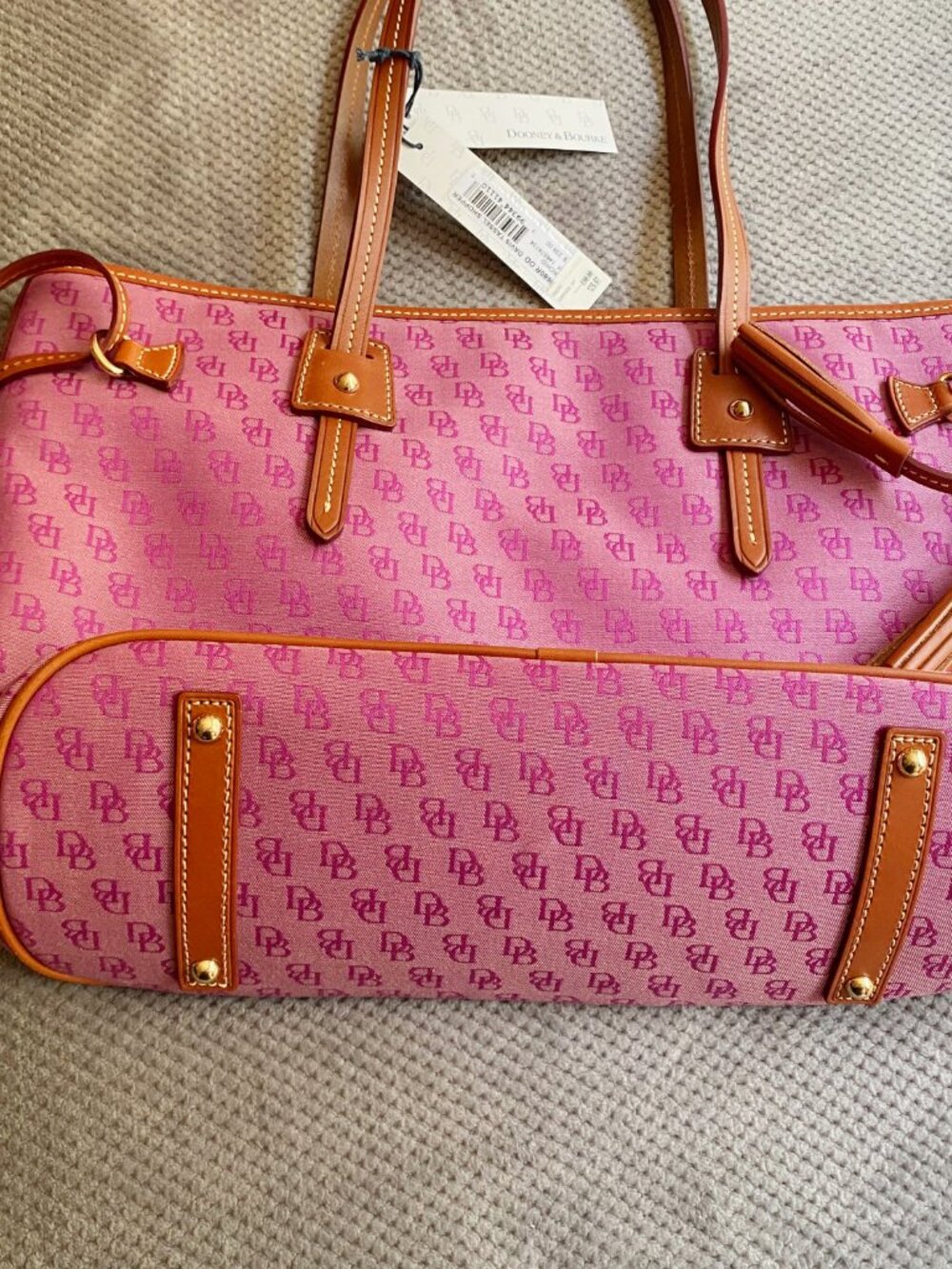 NWT Dooney & Bouke purple Davis tassel shopper - Picture 3 of 6